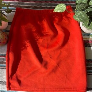 Boohoo orange pencil skirt